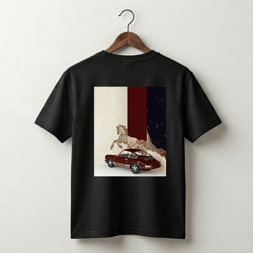 VLVRA Horse & Classic Car Oversized T-Shirt