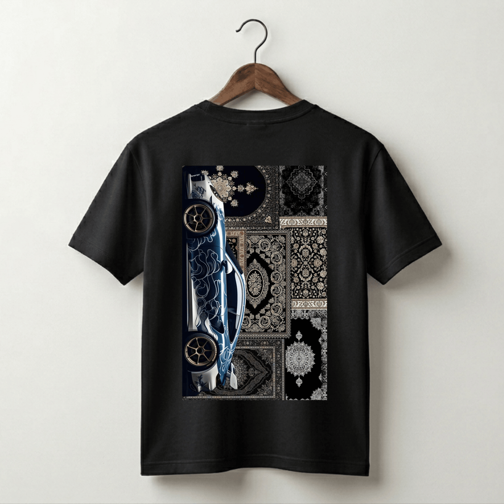 VLVRA Supercar Black Gold Carpet Oversized T-Shirt