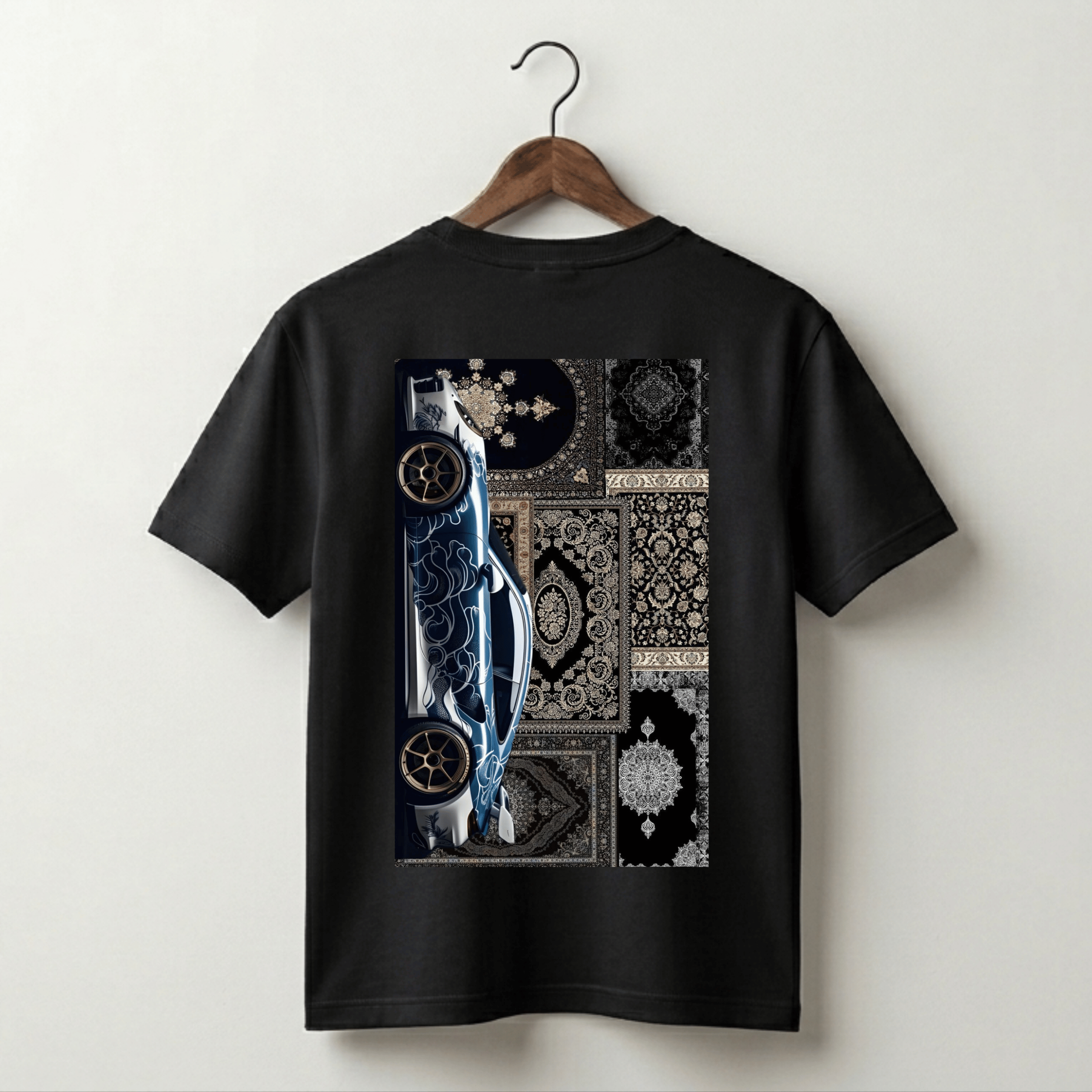 VLVRA Supercar Black Gold Carpet Oversized T-Shirt