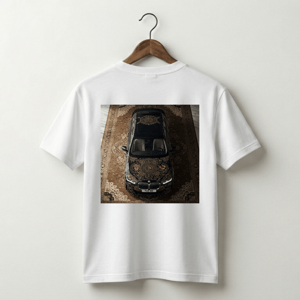 VLVRA Black BMW Mandala Carpet Oversized T-Shirt – 220 GSM Interlock