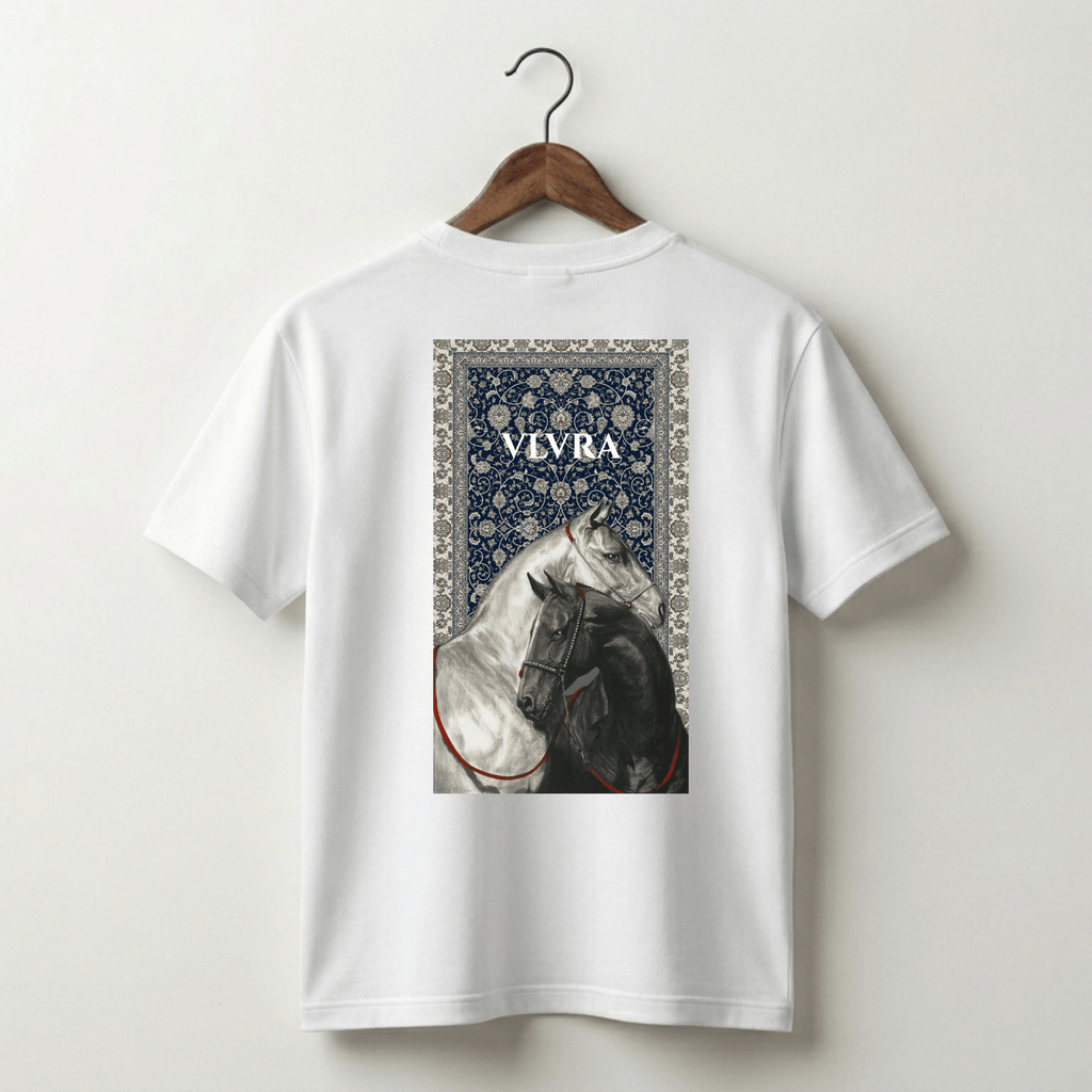VLVRA Dual Horse Blue Carpet Oversized T-Shirt