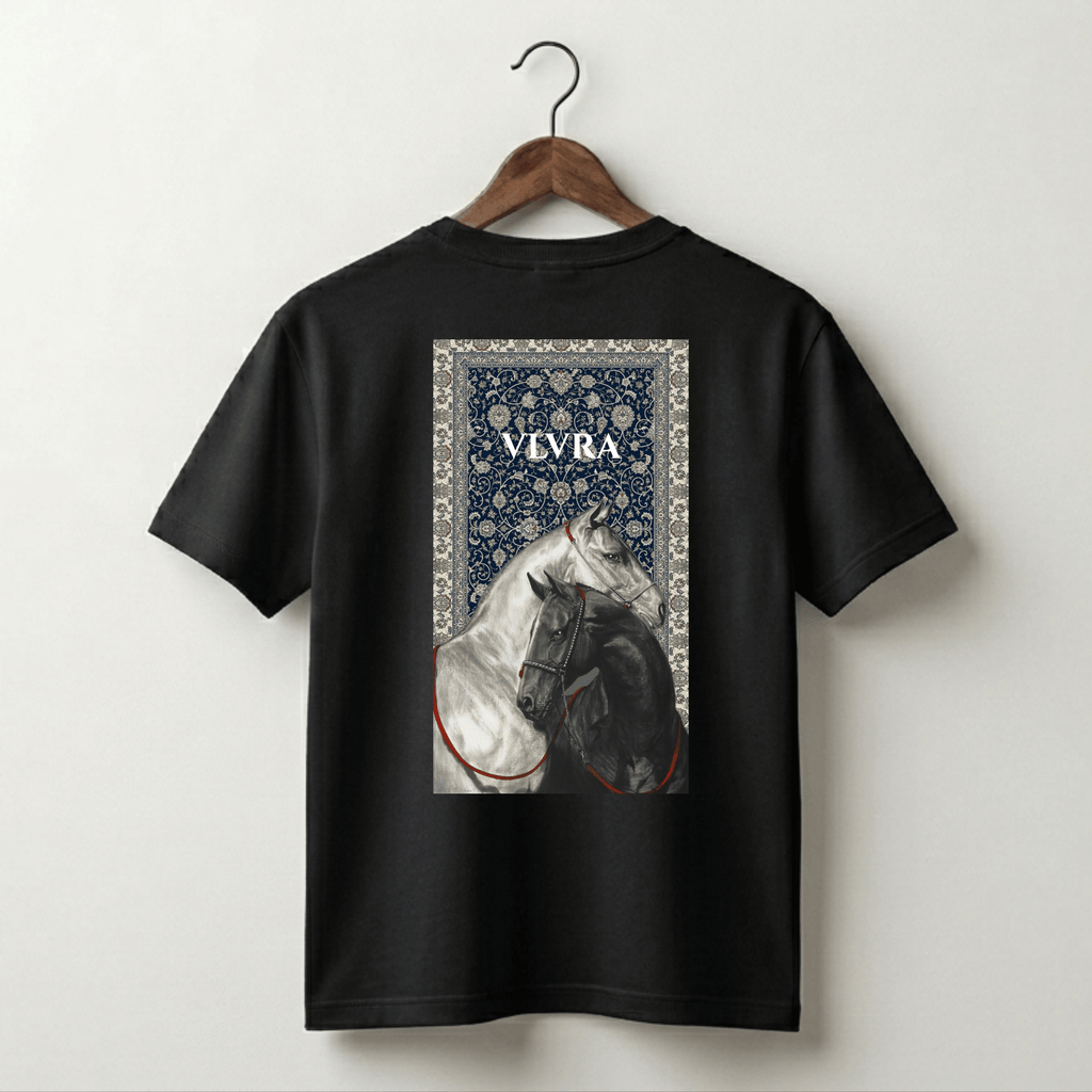 VLVRA Dual Horse Blue Carpet Oversized T-Shirt