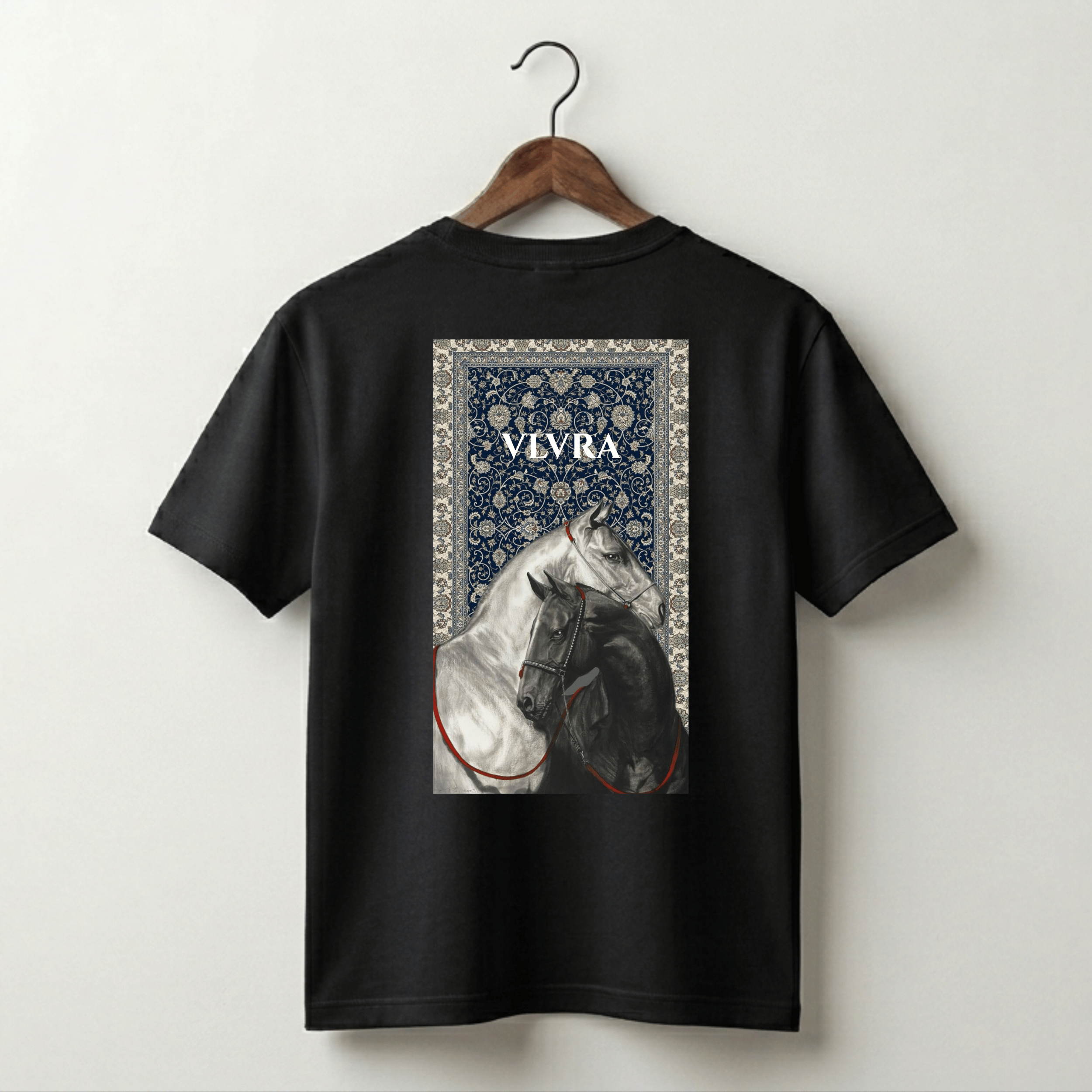 VLVRA Dual Horse Blue Carpet Oversized T-Shirt