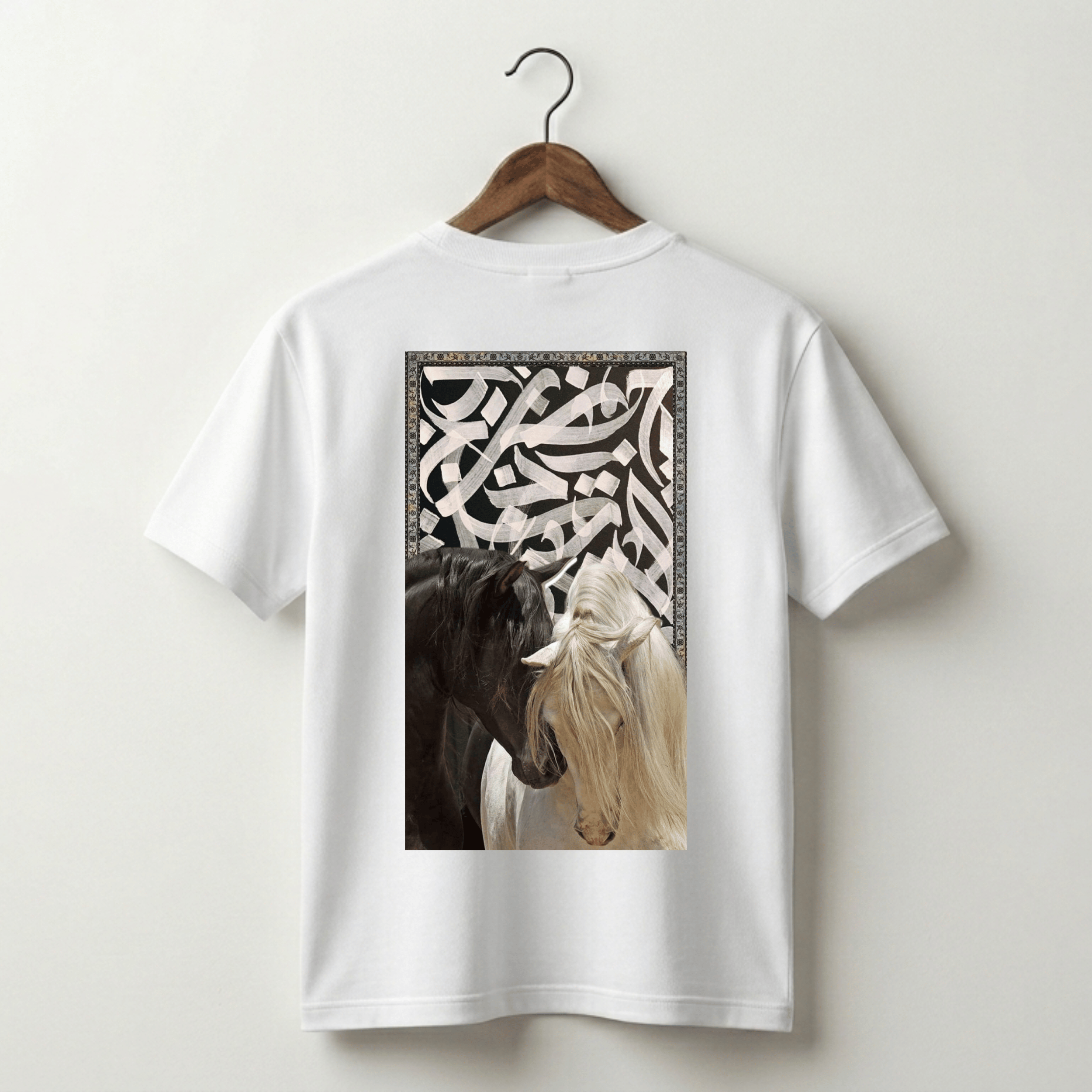 VLVRA Dual Horse Calligraphy Oversized T-Shirt