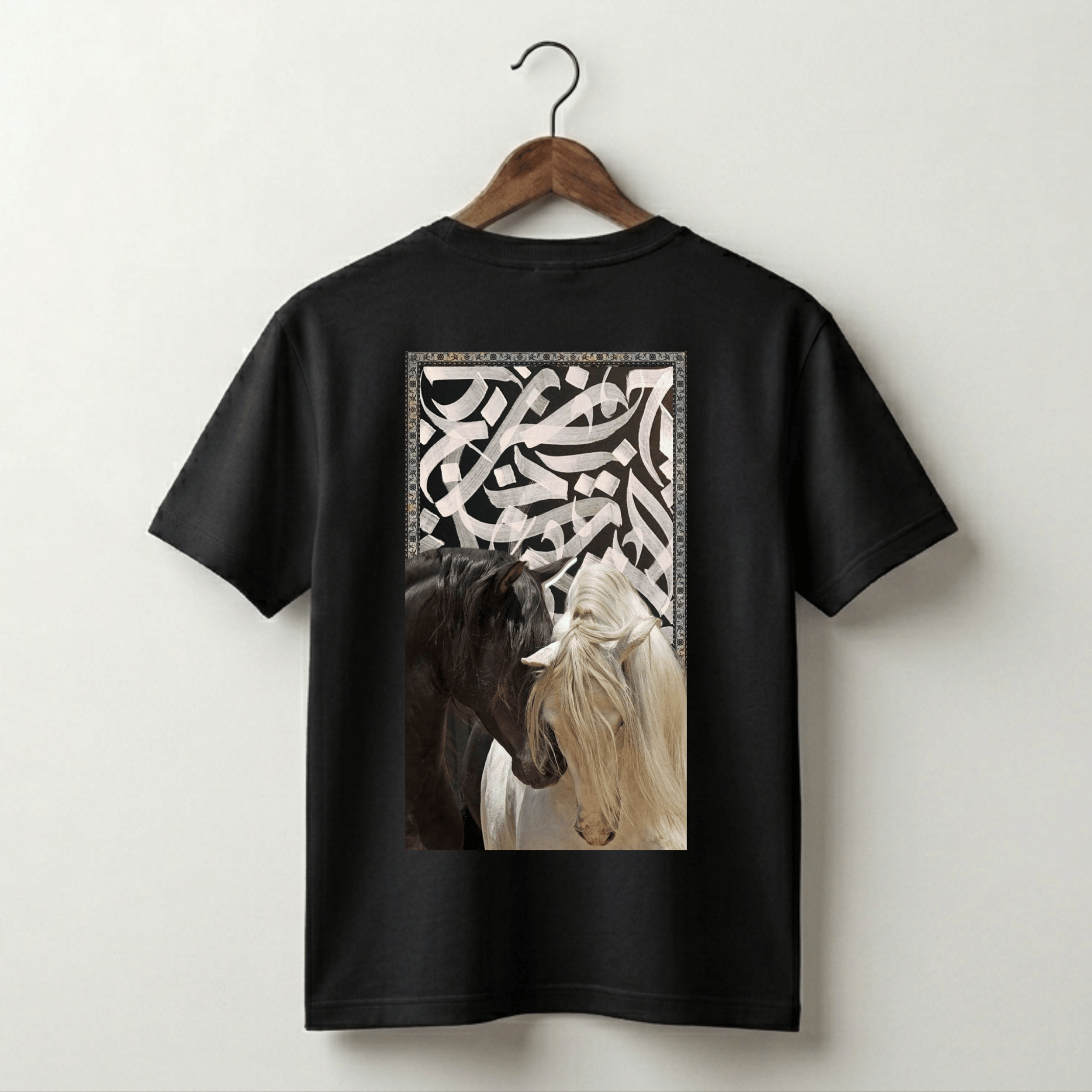 VLVRA Dual Horse Calligraphy Oversized T-Shirt
