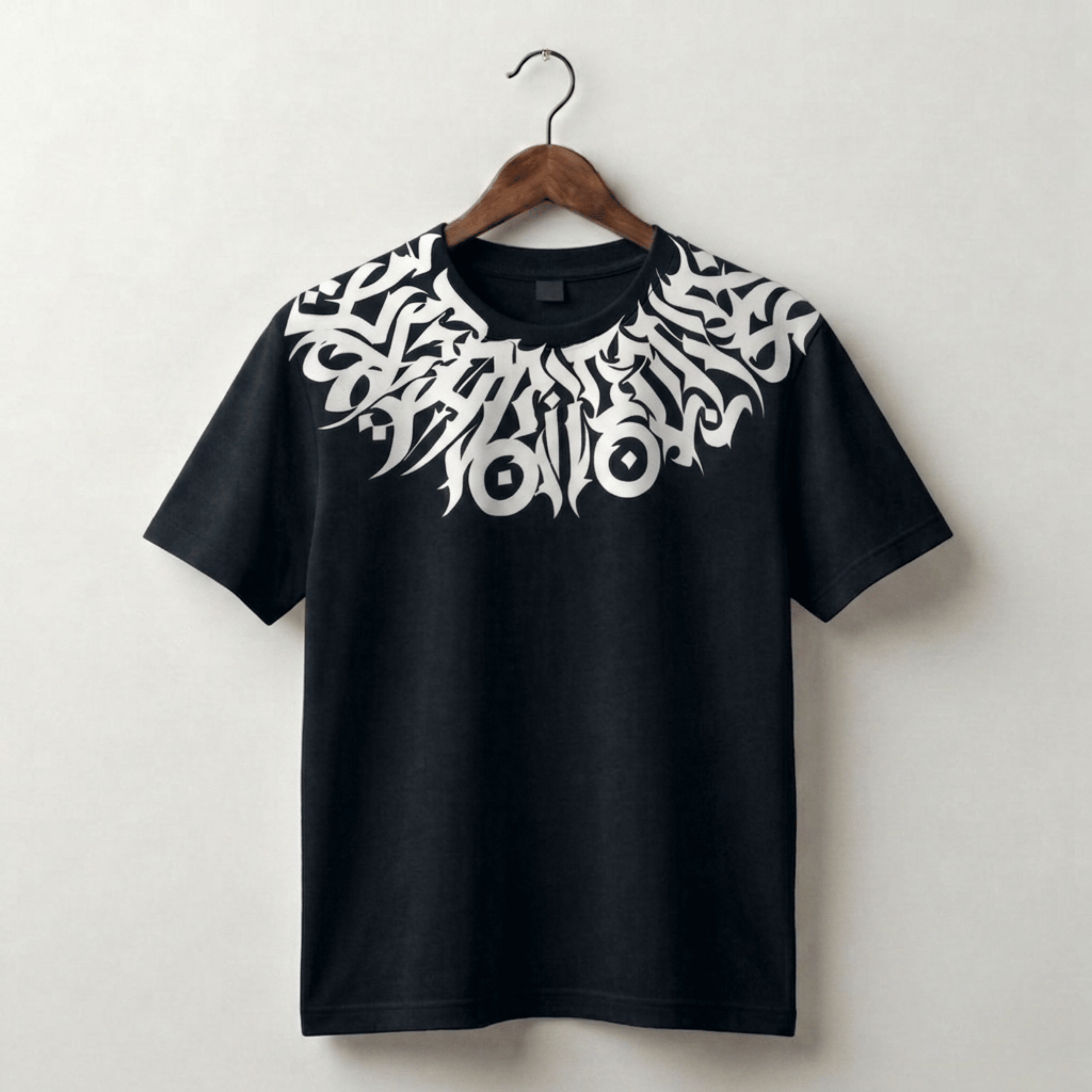 VLVRA Arabic Calligraphy Collar Oversized T-Shirt